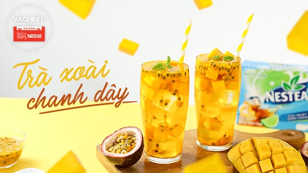 Trà Xoài chanh dây cho bạn cảm giác mát lạnh từng giây.