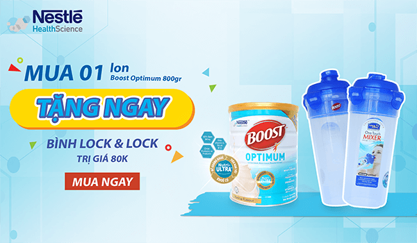 Mua BOOST Optimum để được ưu đãi HOT khi mua 1 lon được tặng 1 bình.