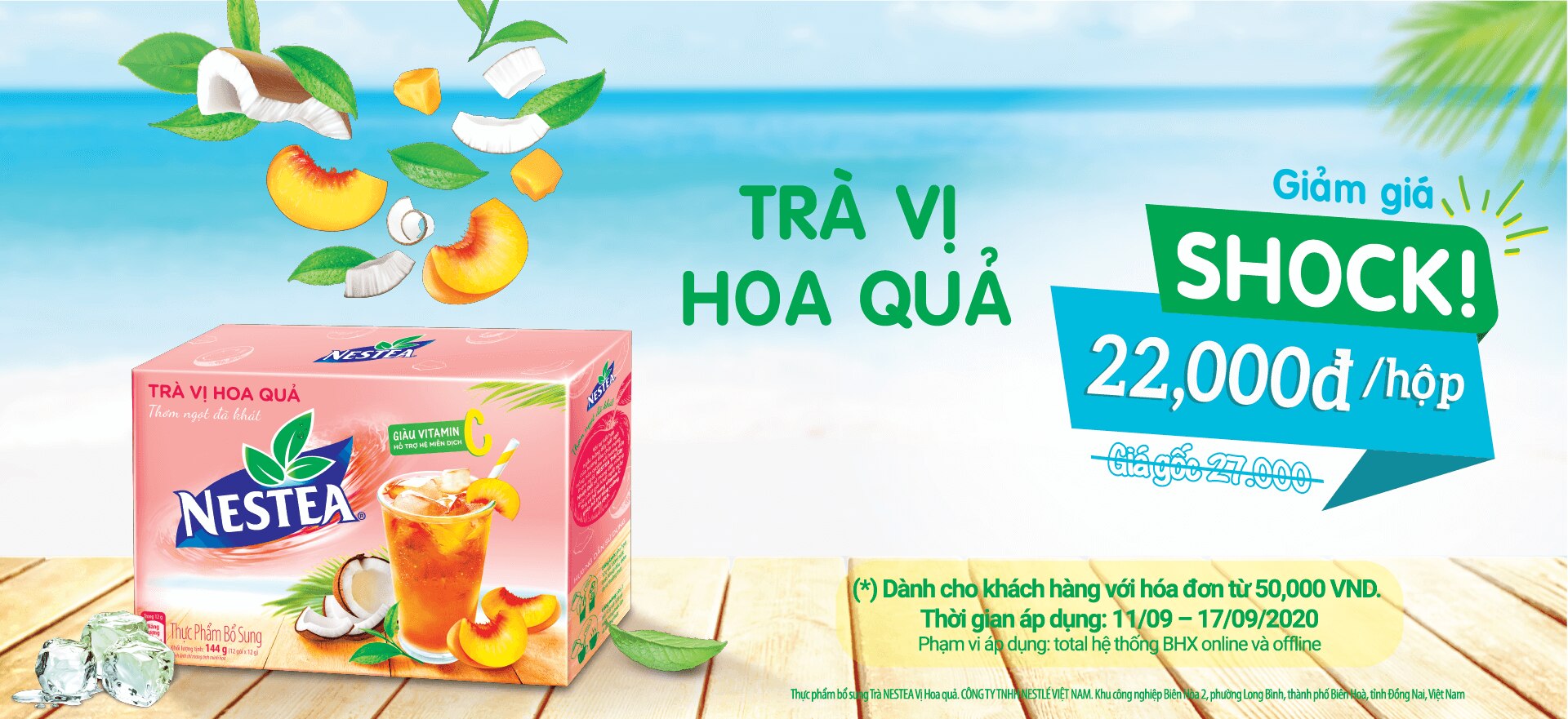 Trà hoa quả NESTEA đã có mặt tại Bách hóa Xanh