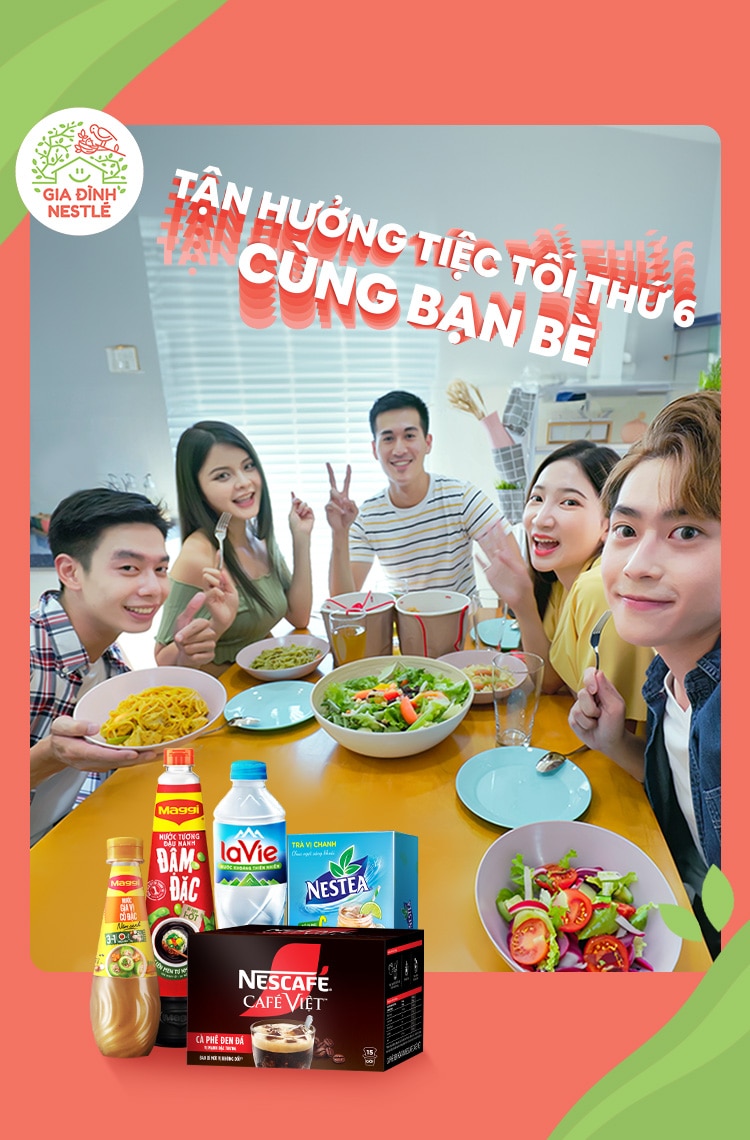 Tiệc tối cuối tuần tận hưởng cuộc sống cùng bạn bè