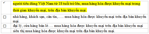 Khách hàng của chương trình khuyến mại